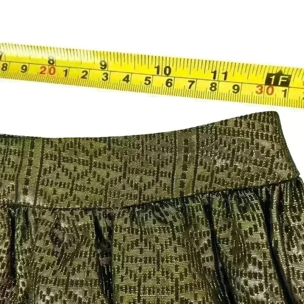 Topshop Womens Gold Black Mini Skirt Sz2 Metallic Bubble Club Night Out Y2K - Picture 14 of 16